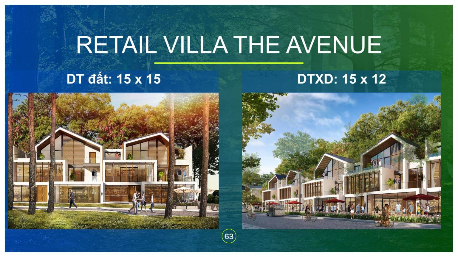 Thông số diện tích Retail Villa